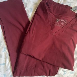 Burgundy figs small scrub set